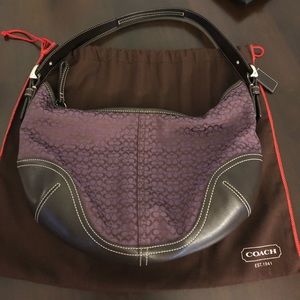 Vintage Coach Hobo handbag Purple and Brown